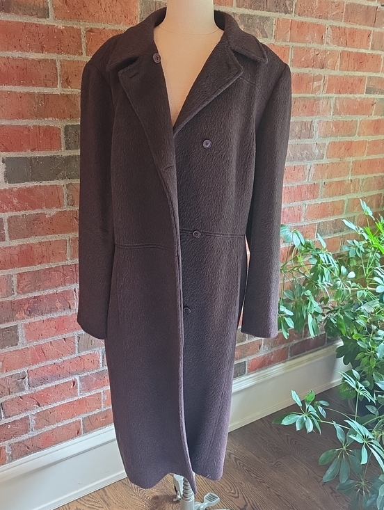 Anne Klein Jackets & Blazers - Anne Klein Vintage Alpaca Wool  Coat In Deep Brown Aubergine Womens Sixe 16 EUC
